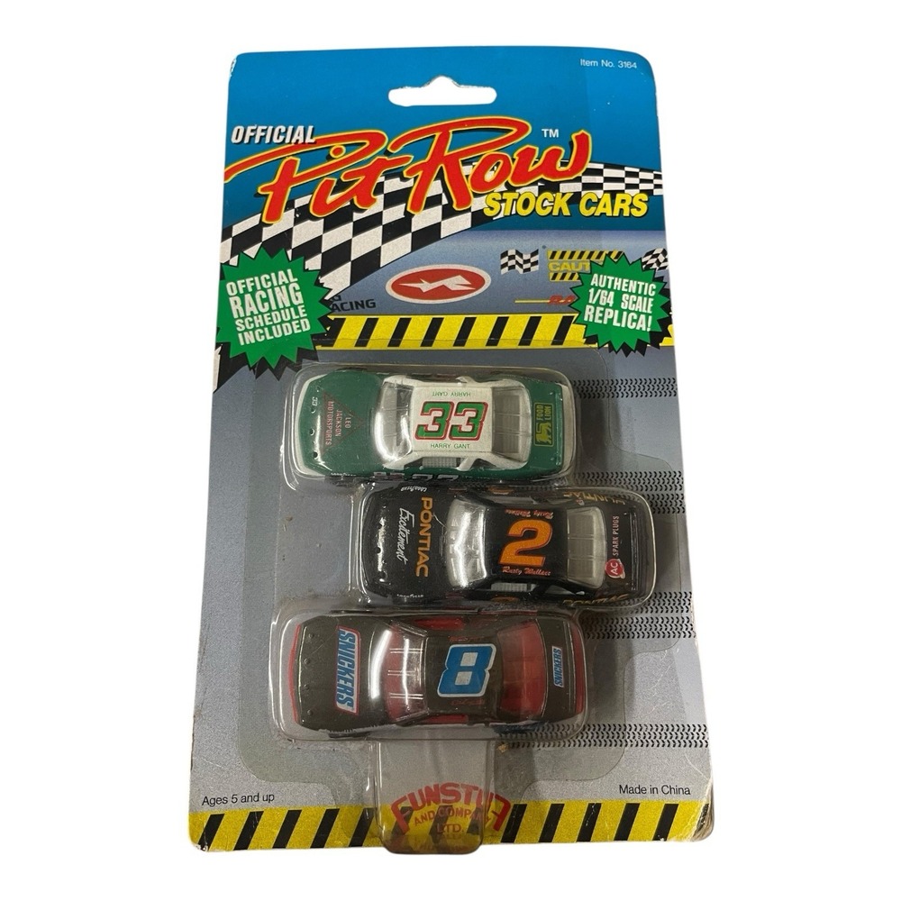Official Pit Row 1992 - 3 Pack Vintage 1/64 Scale #33 # 2 # 8 FunStuf Diecast
